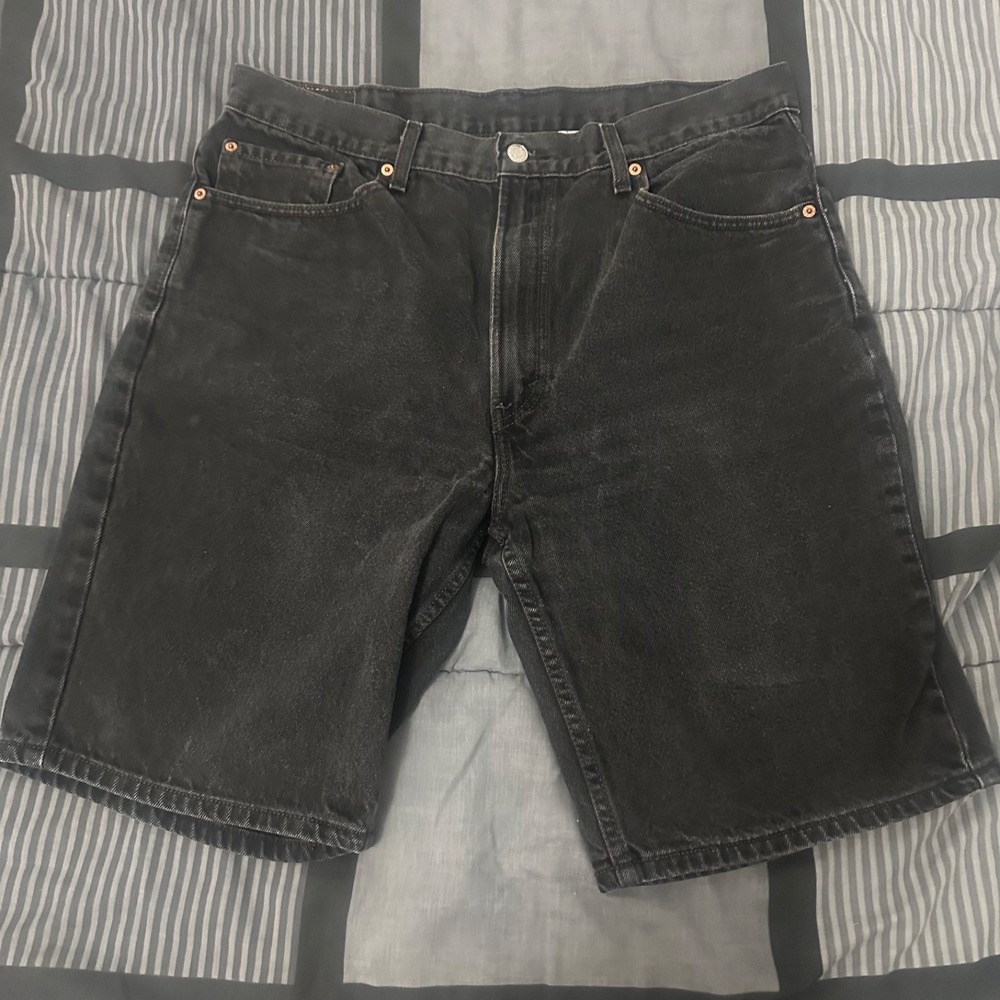 Levi's 550 Denim Shorts Regular Fit Black Size 38